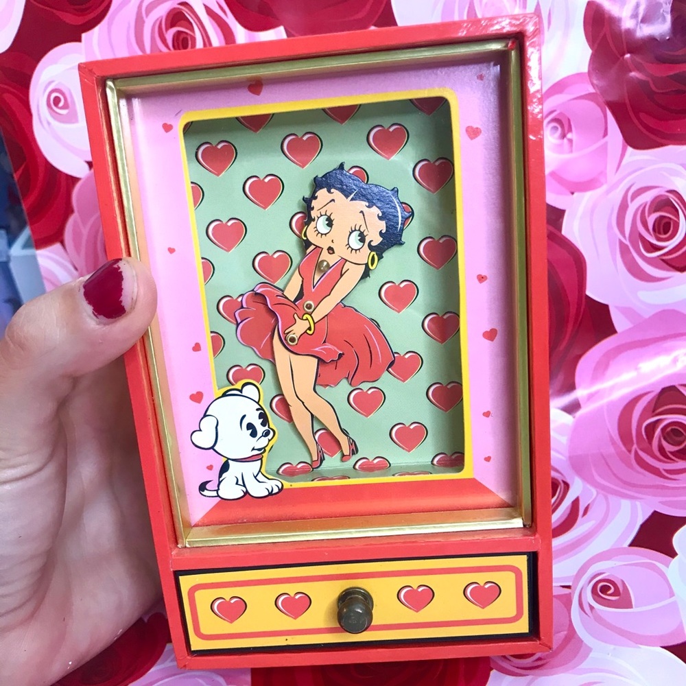 Betty Boop vintage wind up jewelry box - RARE
